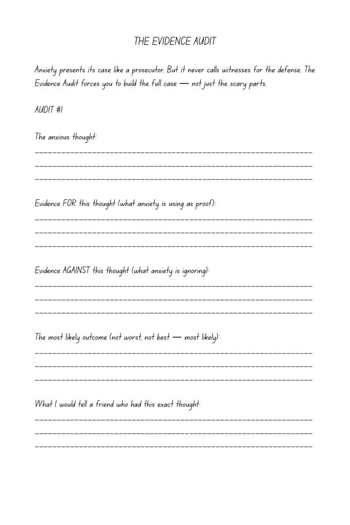 The Evidence Audit — CBT tool from Stop Googling journal